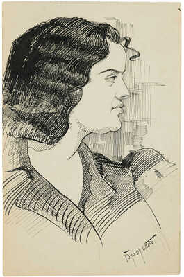 Бродский Исаак Израилевич. Женский портрет (на оборотной стороне обнаженная) 